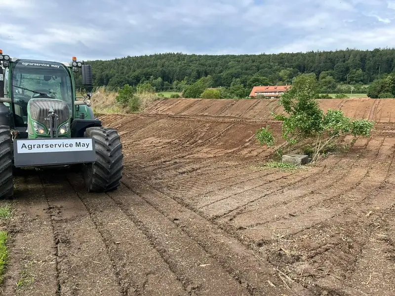 Geräumte Fläche nach dem Einsatz der Forstfräse