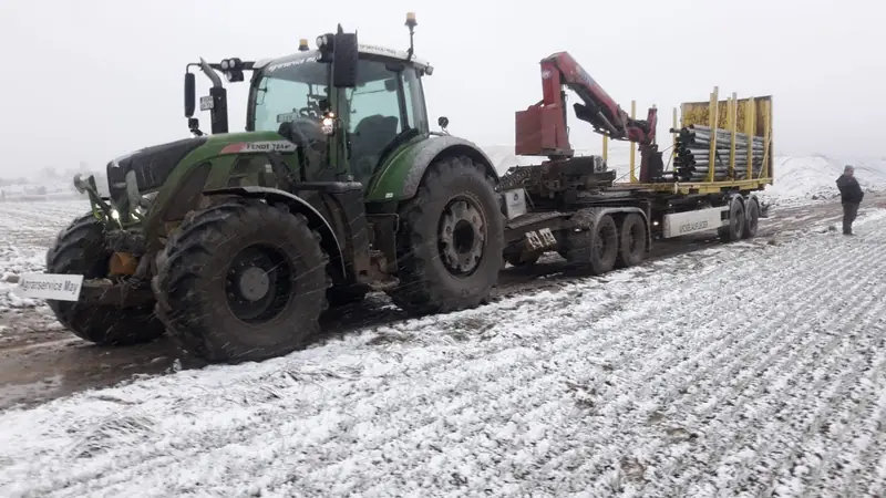 Abgedeckte Zuckerrübenmiete auf dem Feld